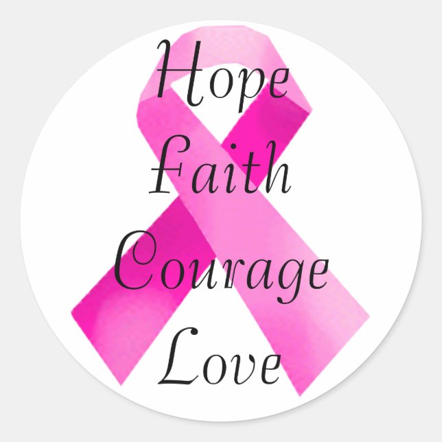 Pink Ribbon Faith Stickers (Front)