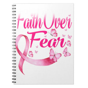 Pink Ribbon Faith Tee Breast Cancer Survivor Notebook