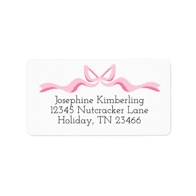 Pink Ribbon Feminine Return Address Label (Front)