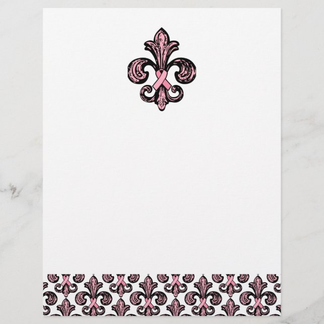 Pink Ribbon Fleur de lis (Front)