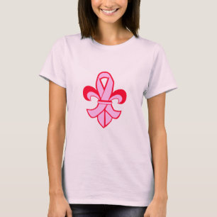 Pink Ribbon Fleur de Lis T-Shirt