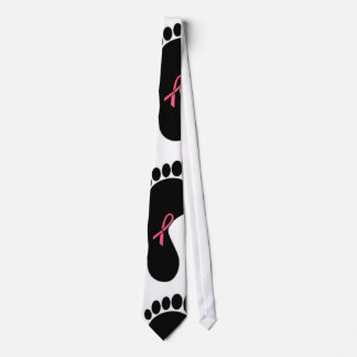 Pink Ribbon Footprint Tie