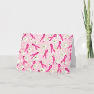 pink ribbon for breast cancer survivor card