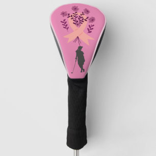 Pink ribbon for Cancer Awareness Lady woman golfer Golf Head Cover