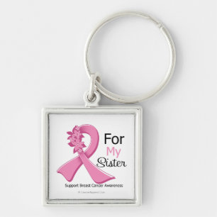 Pink Ribbon For My Sister - Breast Cancer Keychain