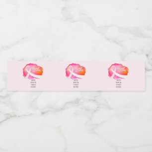 Pink Ribbon Formal Cancer Awareness Fundraiser Water Bottle Label