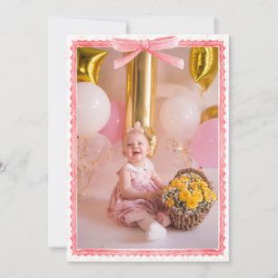 Pink Ribbon, frame Photo Valentines Day Card