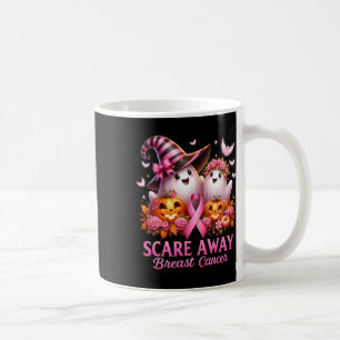 Pink Ribbon Ghost Boo Scare Away Breast Cancer Hal Coffee Mug
