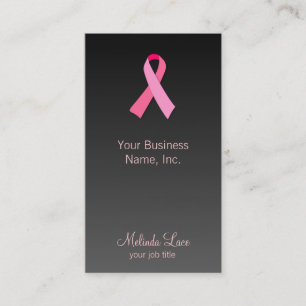 Pink Ribbon Gradient Background Business Card