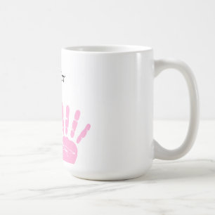 Pink Ribbon Hand Print Mug