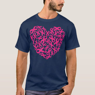 Pink Ribbon Heart Love Breast Cancer Awareness  24 T-Shirt