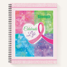Pink Ribbon Inspirational Notebook