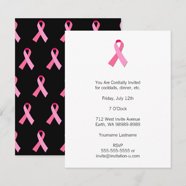 Pink Ribbon Invitation (Front/Back)