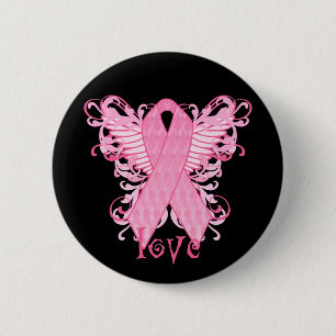 Pink Ribbon Love 2 Inch Round Button