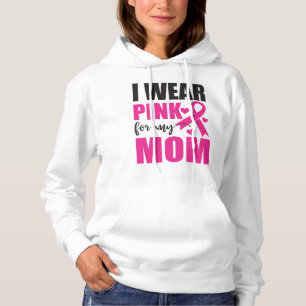 Pink Ribbon Mom Fighter Warrior Breast Cancer Hoodie