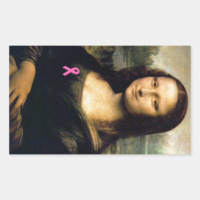 Pink Ribbon Mona Lisa Sticker (Front)