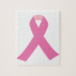 Pink ribbon of breast cancer awareness jigsaw puzzle<br><div class="desc">Pink ribbon of breast cancer awareness.The pink ribbon is an international symbol of breast cancer awareness. Pink ribbons, and the colour pink in general, identify the wearer or promoter with the breast cancer brand and express moral support for women with breast cancer. Pink ribbons are most commonly seen during National...</div>