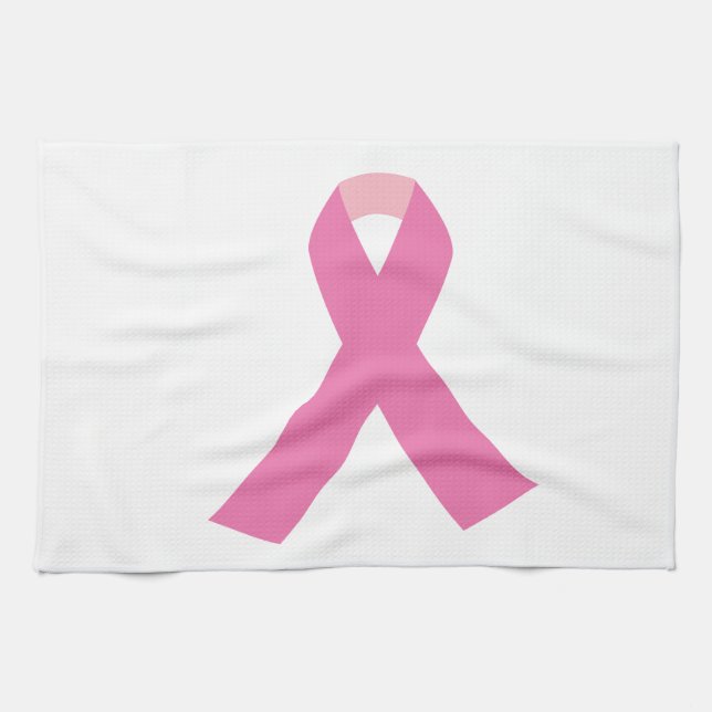 Pink ribbon of breast cancer awareness kitchen towel (Horizontal)