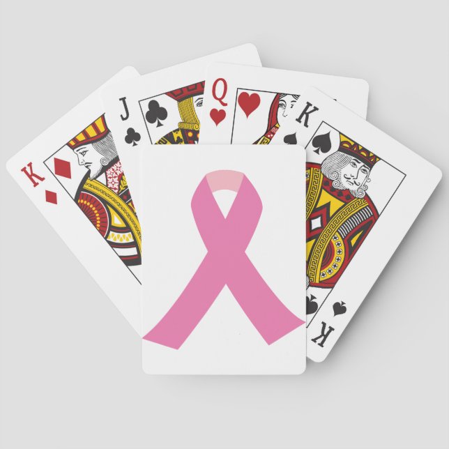 Pink ribbon of breast cancer awareness playing cards (Back)