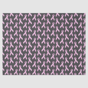 Pink Ribbon on Black - Breast Cancer Awareness Tissue Paper
