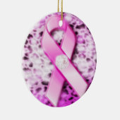 Pink Ribbon on Leopard Print Ornament (Right)
