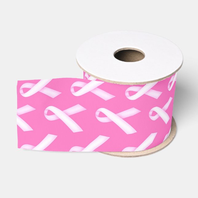 Pink Ribbon Pattern – Breast Cancer Awareness Grosgrain Ribbon (Spool)