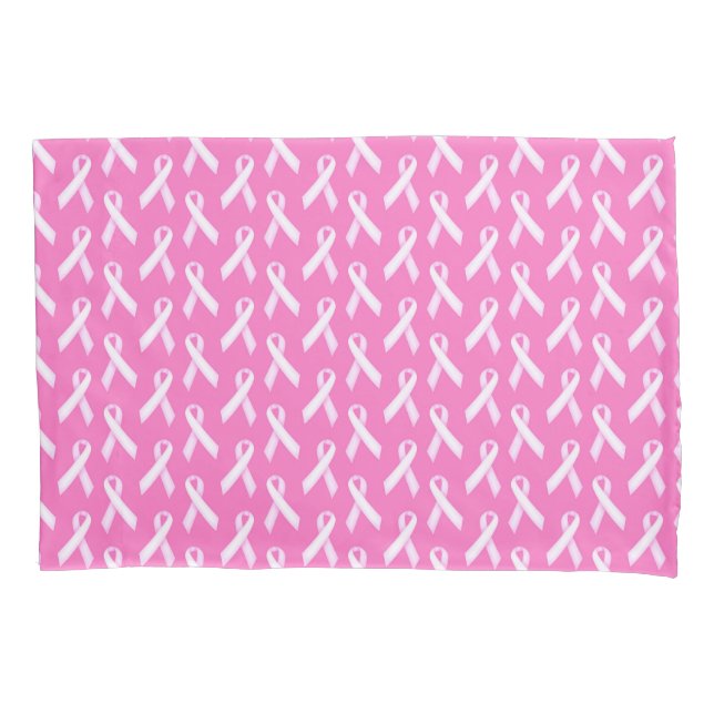 Pink Ribbon Pattern – Breast Cancer Awareness Pillowcase (Front)