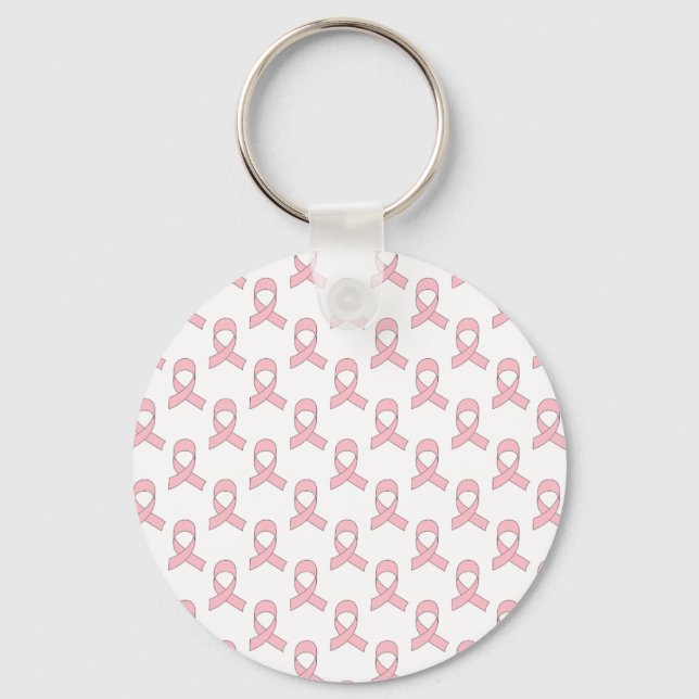Pink Ribbon Pattern Keychain (Front)