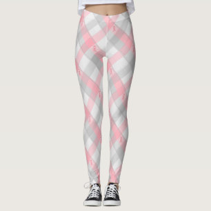 Pink Ribbon Plaid BC Leggings