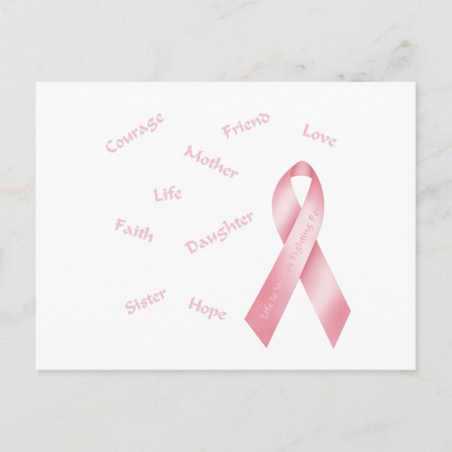 Pink Ribbon Postcard (Front)