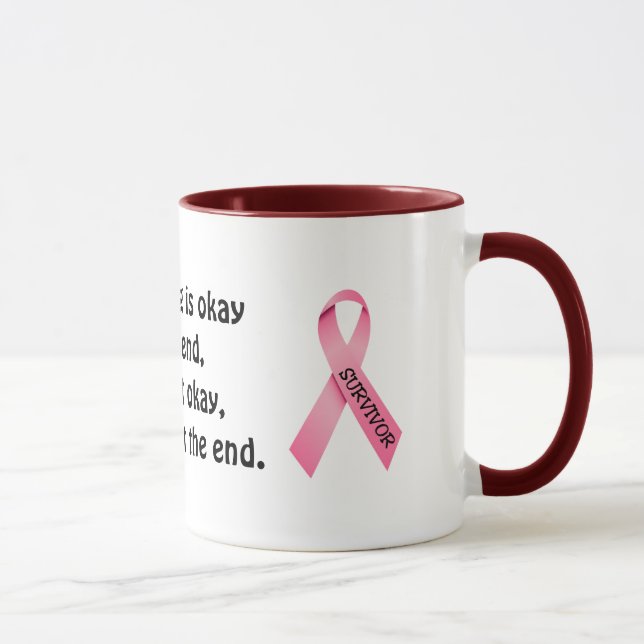 Pink Ribbon Ringer Mug (Right)