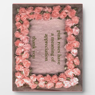 Pink Ribbon Roses Satin Fabric Photo Frame Appreci