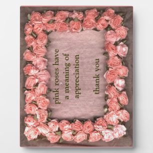 Pink Ribbon Roses Satin Fabric Photo Frame Appreci