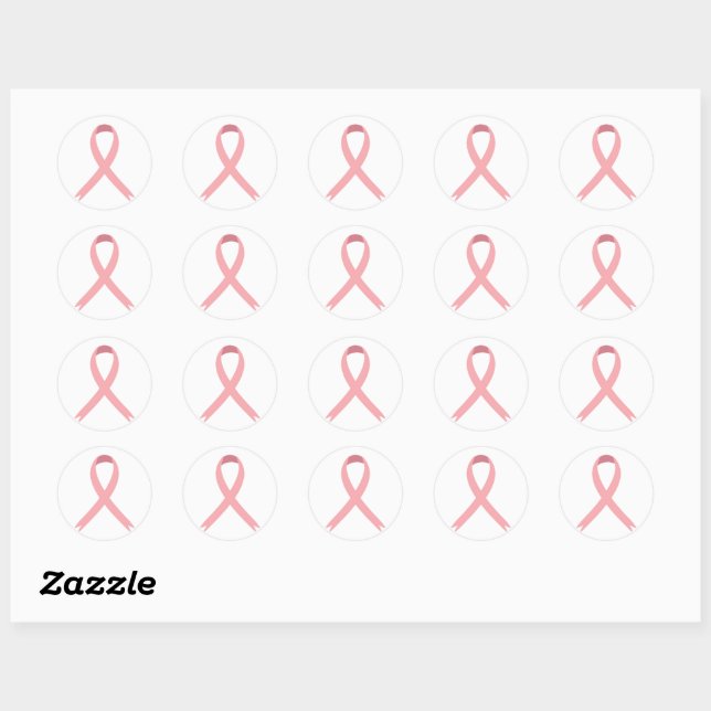  Pink Ribbon Stickers Breast Cancer Awareness  (Sheet)