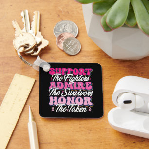 Pink Ribbon Support Admire Honour Breast Awareness Keychain