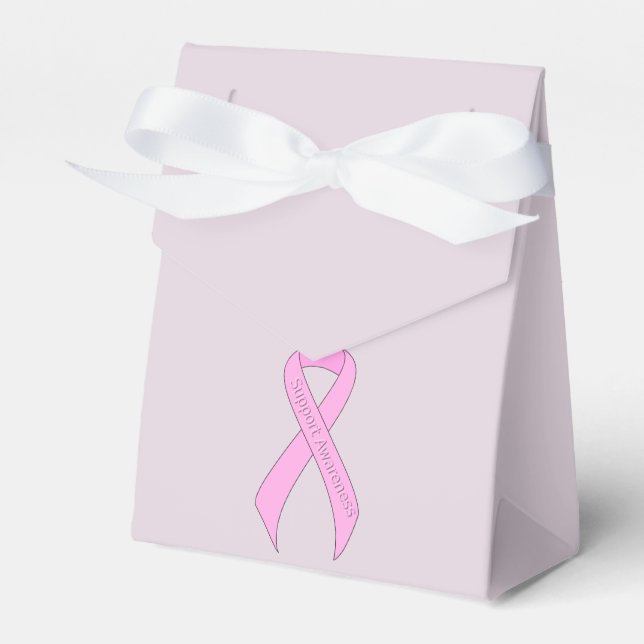 Pink Ribbon Support Awareness Favor Box (Front Side)