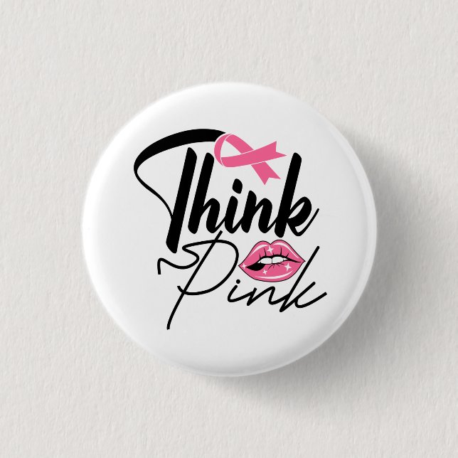 Pink Ribbon Survivor Breast Cancer Fighter  Button (Front)