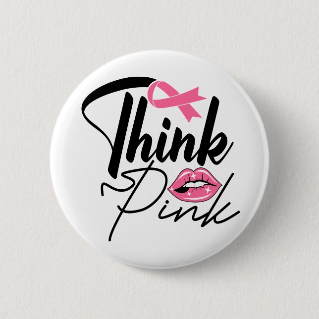 Pink Ribbon Survivor Breast Cancer Fighter  Button (Front)