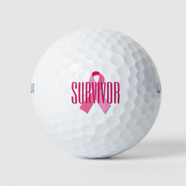 Pink Ribbon Survivor Golf Balls (Front)