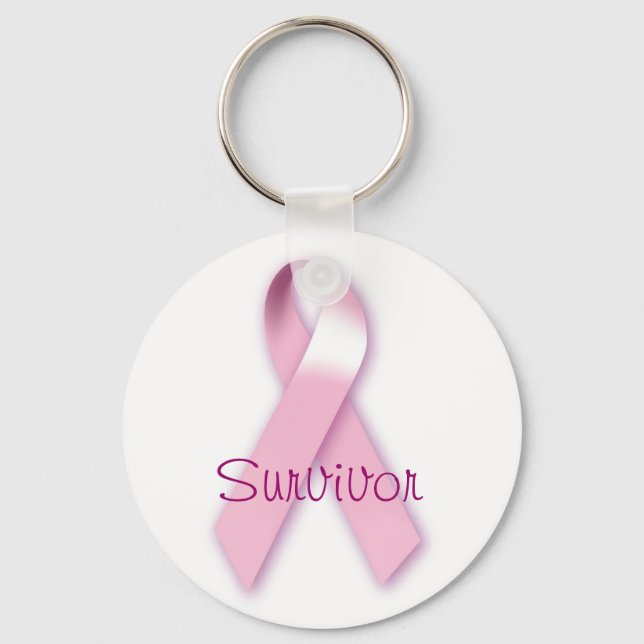 Pink Ribbon Survivor Keychain (Front)