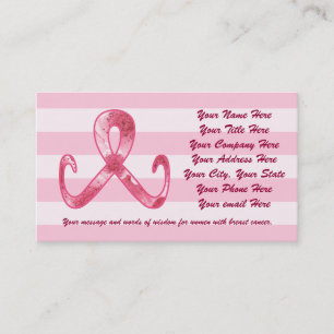 Pink Ribbon Thank You Business Card