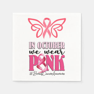 Pink Ribbon themed for  Breast Cancer Awareness  Napkin