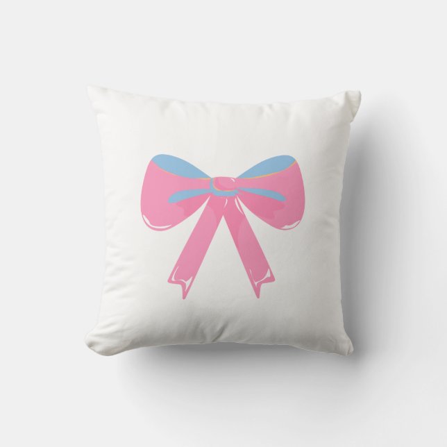 Pink Ribbon  Throw Pillow (Front)