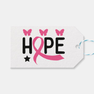 Pink Ribbon Warrior Fighter Survivor Breast Cancer Gift Tags