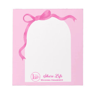 Pink Ribbon Wedding Gate Notepad
