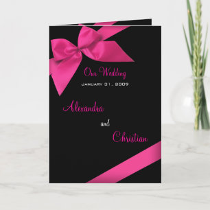 Pink Ribbon Wedding Invitation Announcement Card