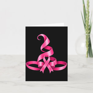 Pink ribbon witch hat halloween breast cancer card