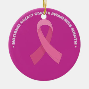 Pink Ribbon Women Cancer Awareness Breast Cancer  Ceramic Ornament