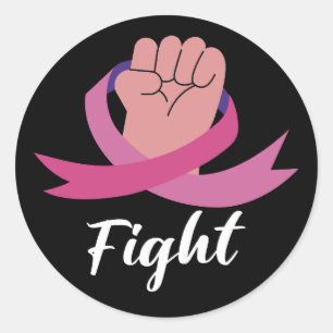 Pink Ribbon Women Cancer Awareness Breast Cancer Classic Round Sticker