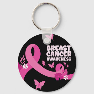 Pink Ribbon Women Cancer Breast Cancer Awareness  Keychain